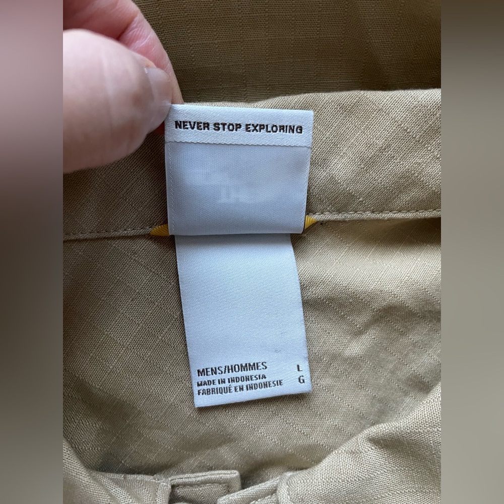 New North Face Men Button Up Thick Shirt Tan Brown Jacket Size Large - Picture 10 of 16